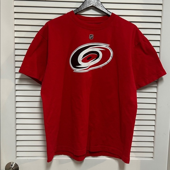 NHL Carolina Hurricanes Ruutu Reebok Red Cotton T-Shirt - Picture 2 of 5